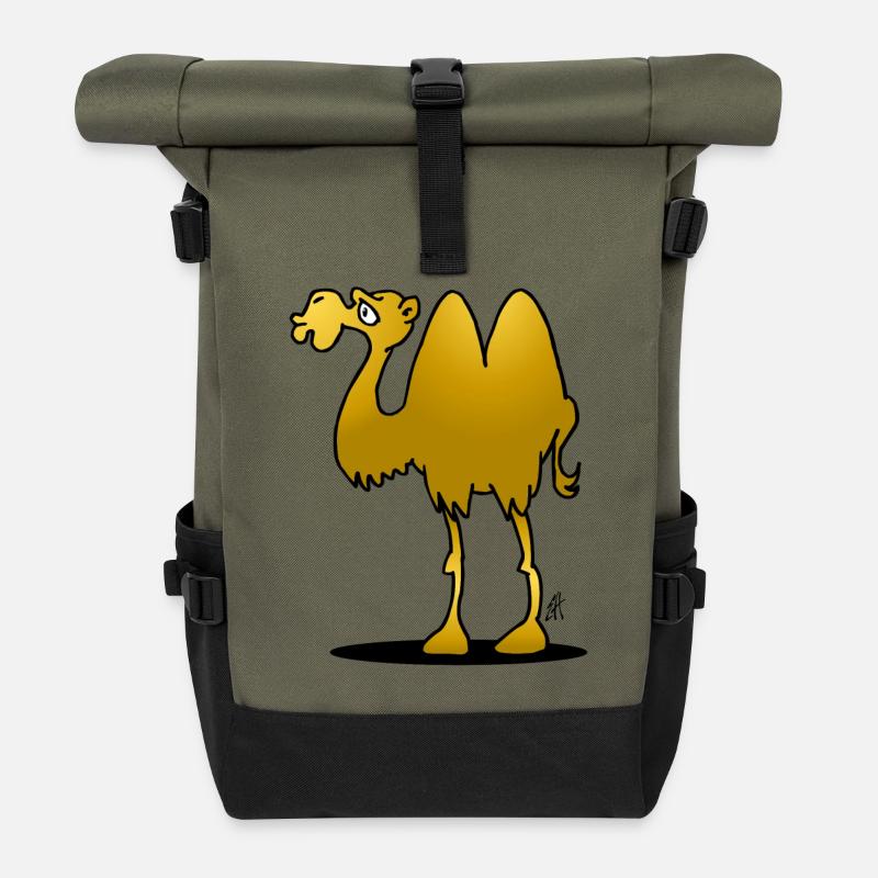 Chameau - Sac à dos roll top - olive/noir