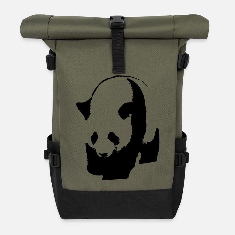 Panda - Rolltop Rucksack - Olive/Schwarz
