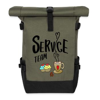 Service Team - Rolltop Rucksack - Olive/Schwarz - Vorne