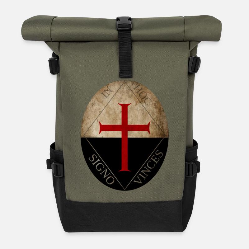 Templiers - Sac à dos roll top - olive/noir