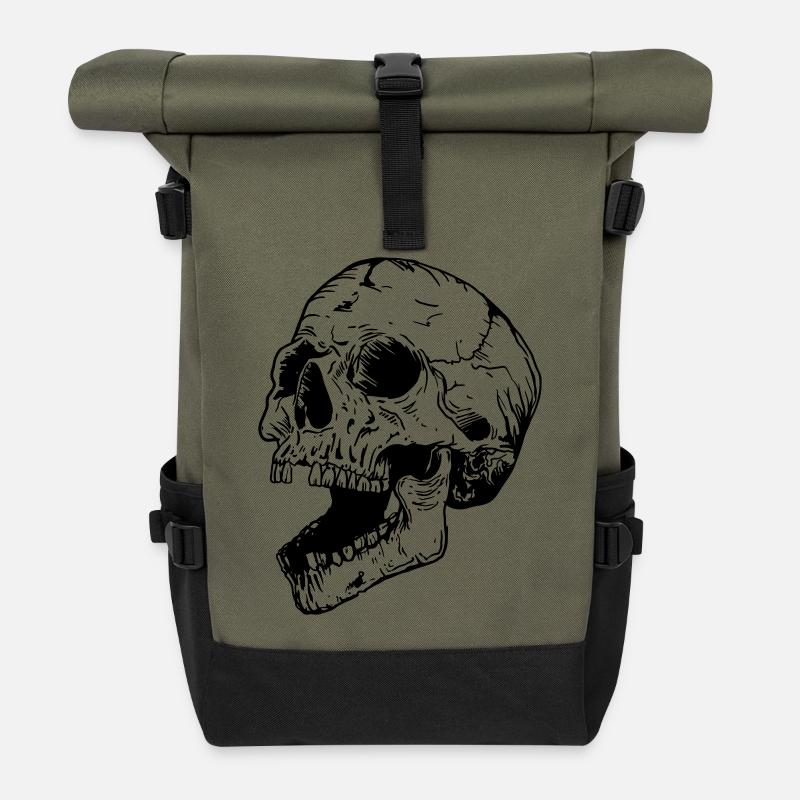 Totenkopf - Rolltop Rucksack - Olive/Schwarz