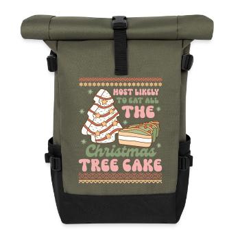 Ugly Christmas Sweater - Roll Top Backpack - olive/black - Front