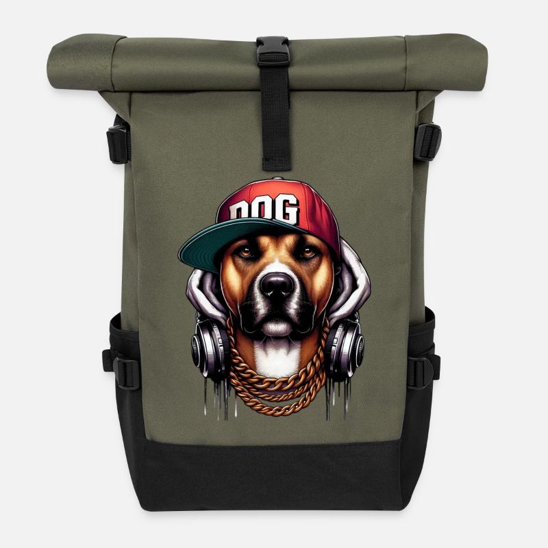 Hund - Rolltop Rucksack - Olive/Schwarz