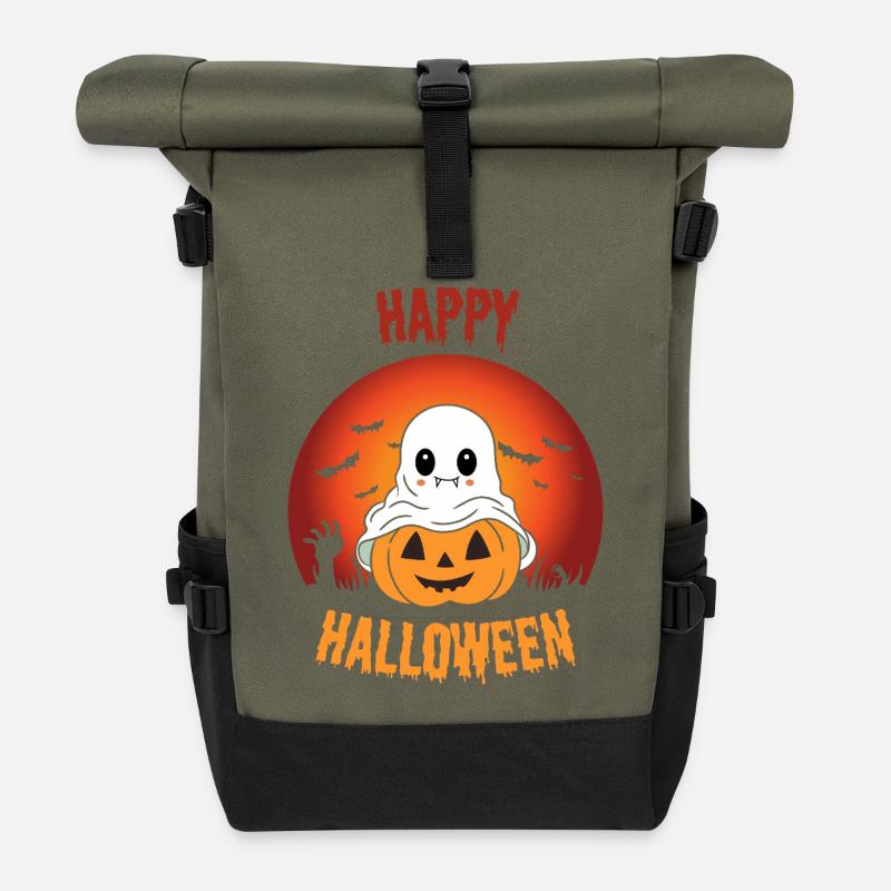Sprite d’Halloween - Sac à dos roll top - olive/noir