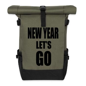 Nouvel An Lâche-PRISE - Slogan de motivation - Sac à dos roll top - olive/noir - Devant