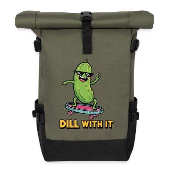 Pickle Vibes - Roll Top Backpack - olive/black - Front