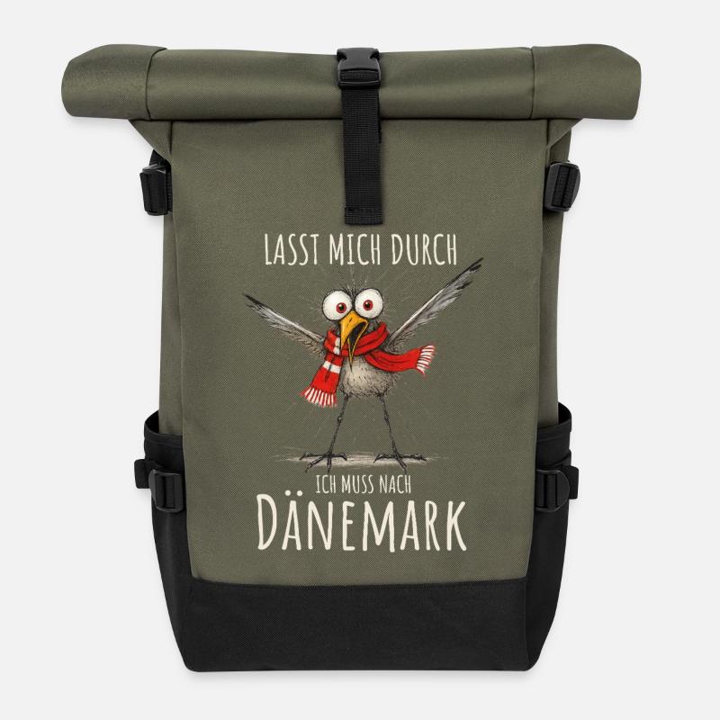 Lasst mich durch ich muss nach Dänemark - Rolltop Rucksack - Olive/Schwarz