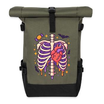 Anatomy Gothic Thoracic Cage - Roll Top Backpack - olive/black - Front