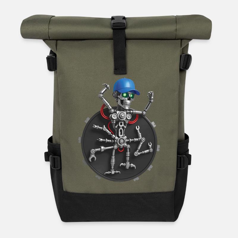 ICH BIN GI, BIN EIN GEEK #2 – Geek & Science-Fiction - Rolltop Rucksack - Olive/Schwarz