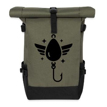 Heiliger Angelhaken Flügel Vektor - Rolltop Rucksack - Olive/Schwarz - Vorne
