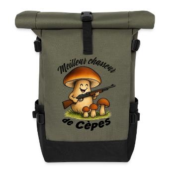 Meilleur chasseur de cèpes - Sac à dos roll top - olive/noir - Devant