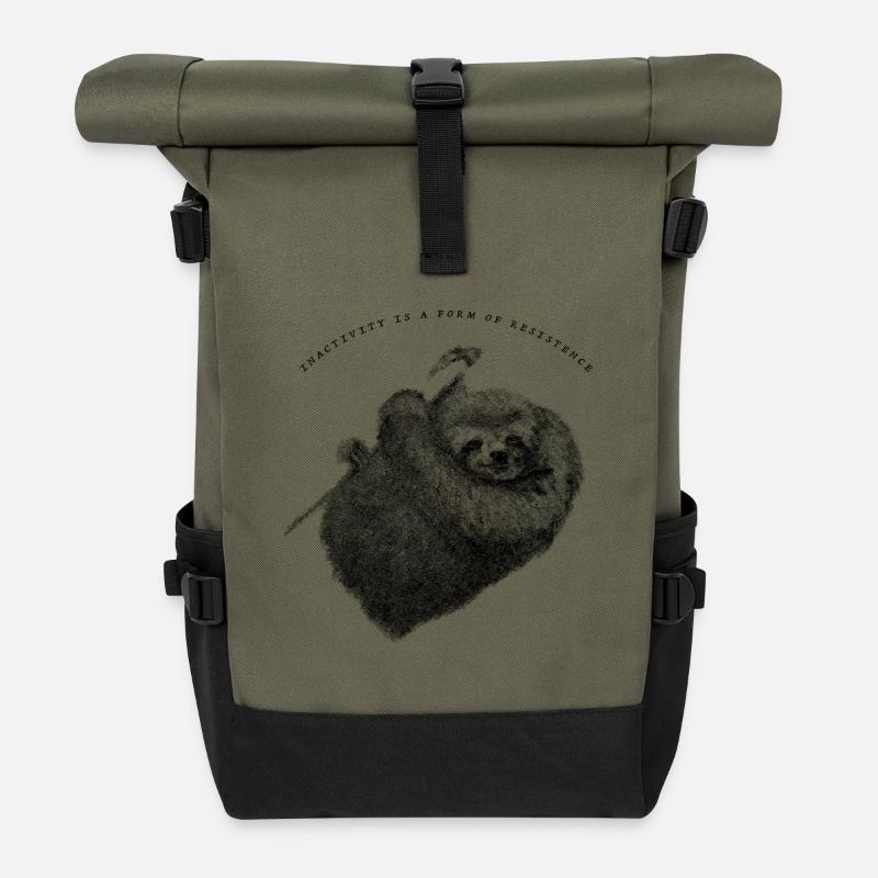 Faultier_Sloth - Rolltop Rucksack - Olive/Schwarz
