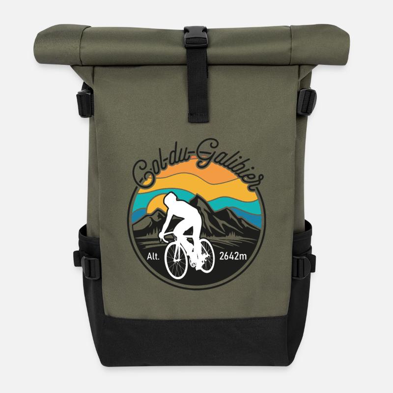 Galibier Retro Mountainbiker - Rolltop Rucksack - Olive/Schwarz