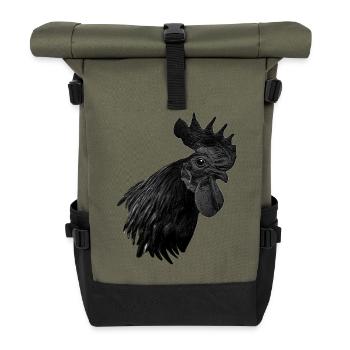 Ayam Cemani - Fans de poulet - Coq - Coq - Sac à dos roll top - olive/noir - Devant