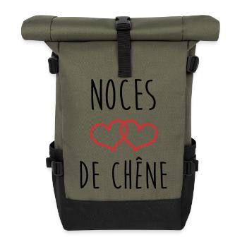 Oak Wedding 80 Years - Roll Top Backpack - olive/black - Front