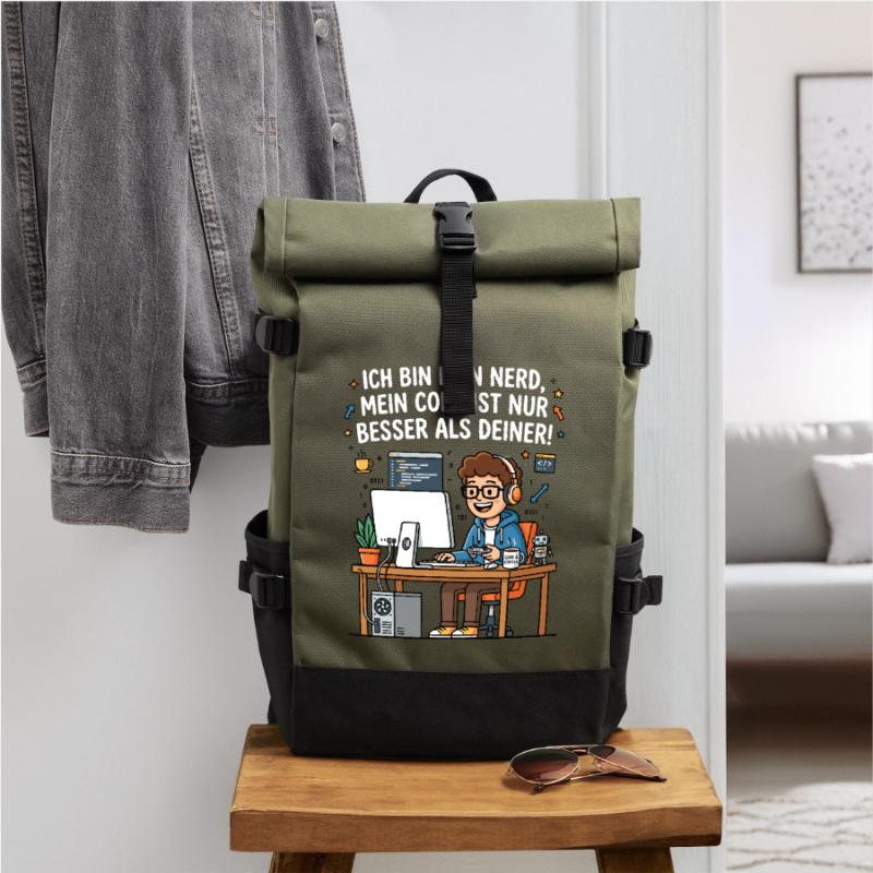 Coder Humor Programmierer Spruch Rolltop Rucksack