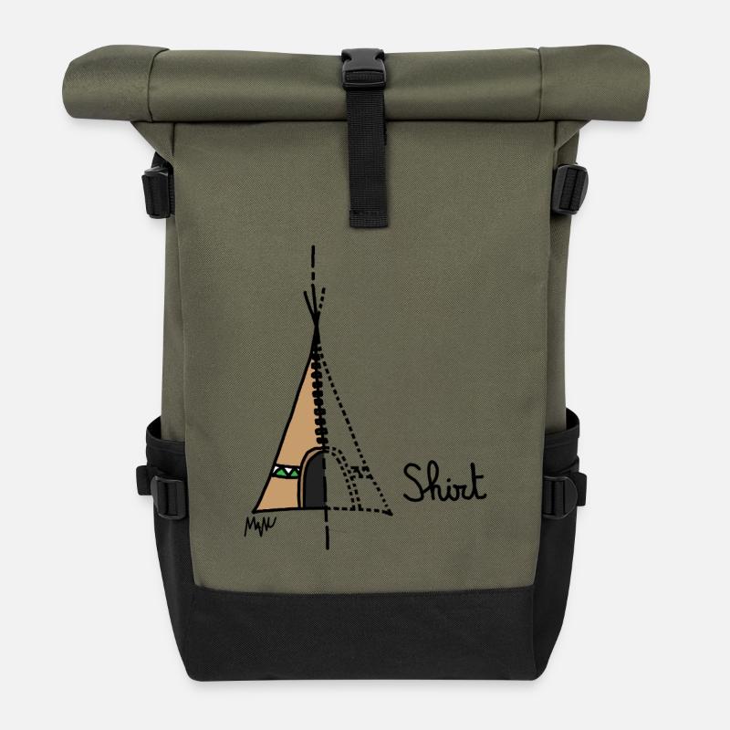 Tipi-Shirt - Rolltop Rucksack - Olive/Schwarz
