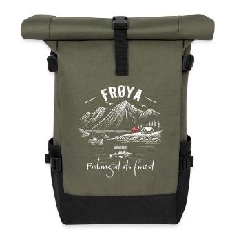 Fishing at its finest - Frøya - Norway - Roll Top Backpack - olive/black - Front