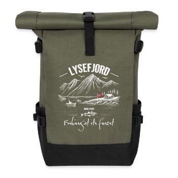 Fishing at its finest - Lysefjord - Norway - Roll Top Backpack - olive/black - Front