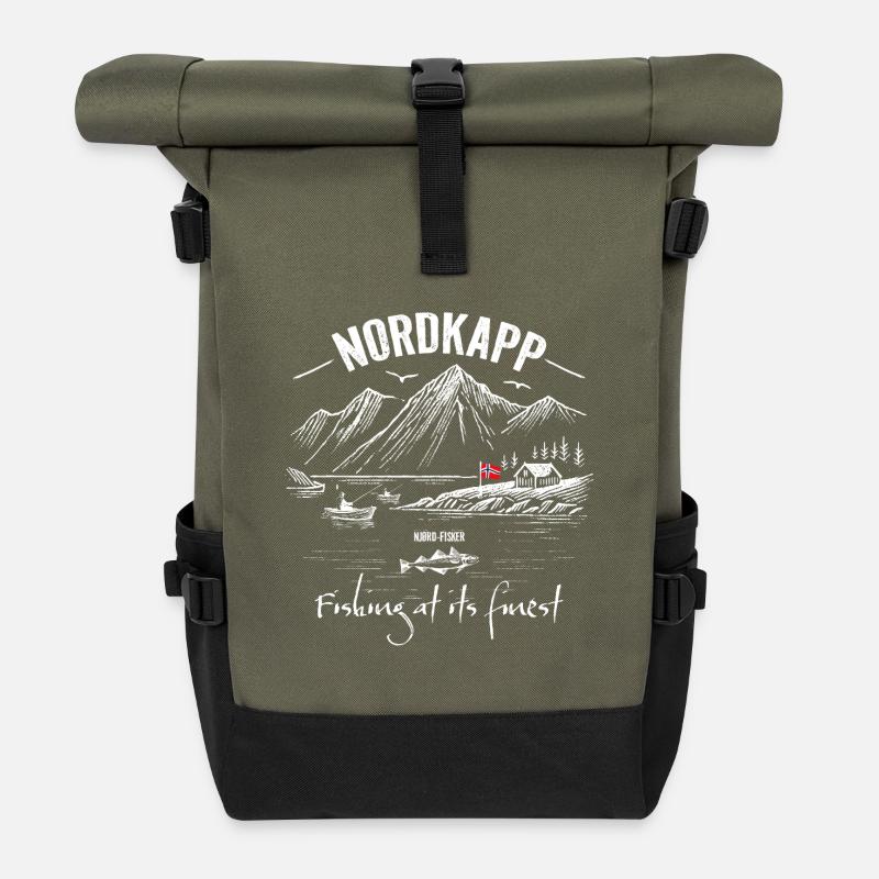 Fishing at its finest - Nordkapp - Norway - Roll Top Backpack - olive/black