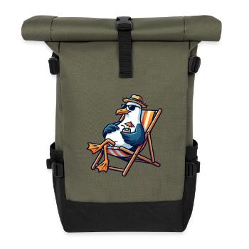 Strandlounge Möwe - Rolltop Rucksack - Olive/Schwarz - Vorne