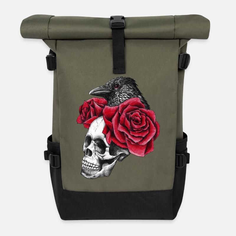 Gothic - Roll Top Backpack - olive/black
