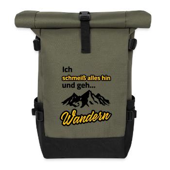 Je jette tout et je pars en randonnée - Sac à dos roll top - olive/noir - Devant