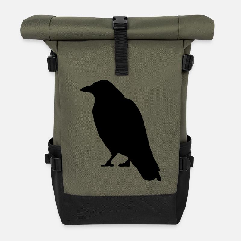 Black Crow Vogel - Rolltop Rucksack - Olive/Schwarz