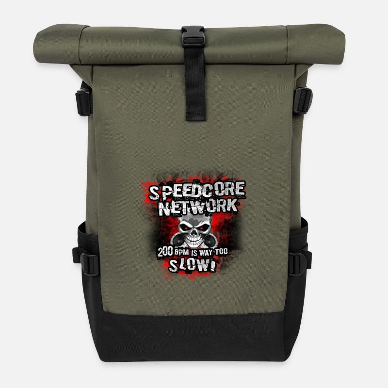 Speedcore Network Kleidung und Zubehör - Rolltop Rucksack - Olive/Schwarz