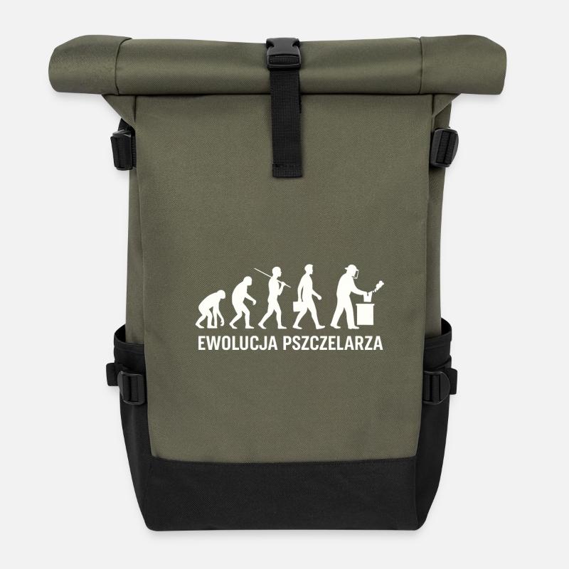 Die Entwicklung des Imkers - Rolltop Rucksack - Olive/Schwarz