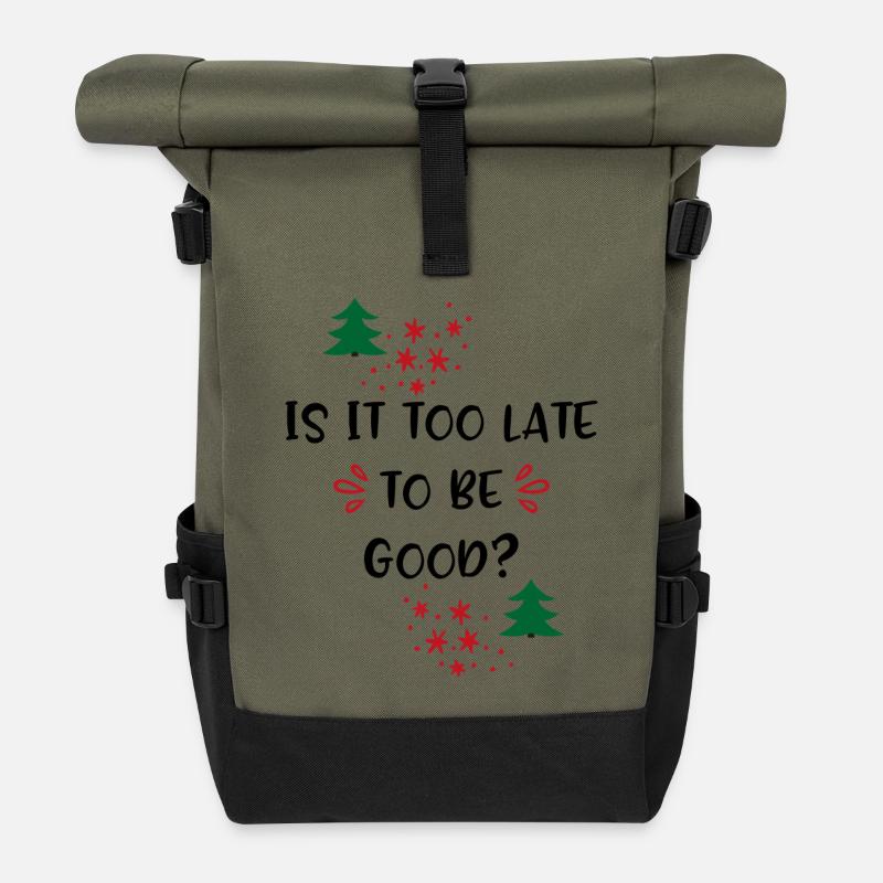 Weihnachten - Rolltop Rucksack - Olive/Schwarz