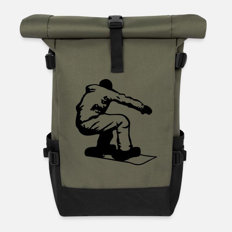 Snowboarders - Sac à dos roll top - olive/noir