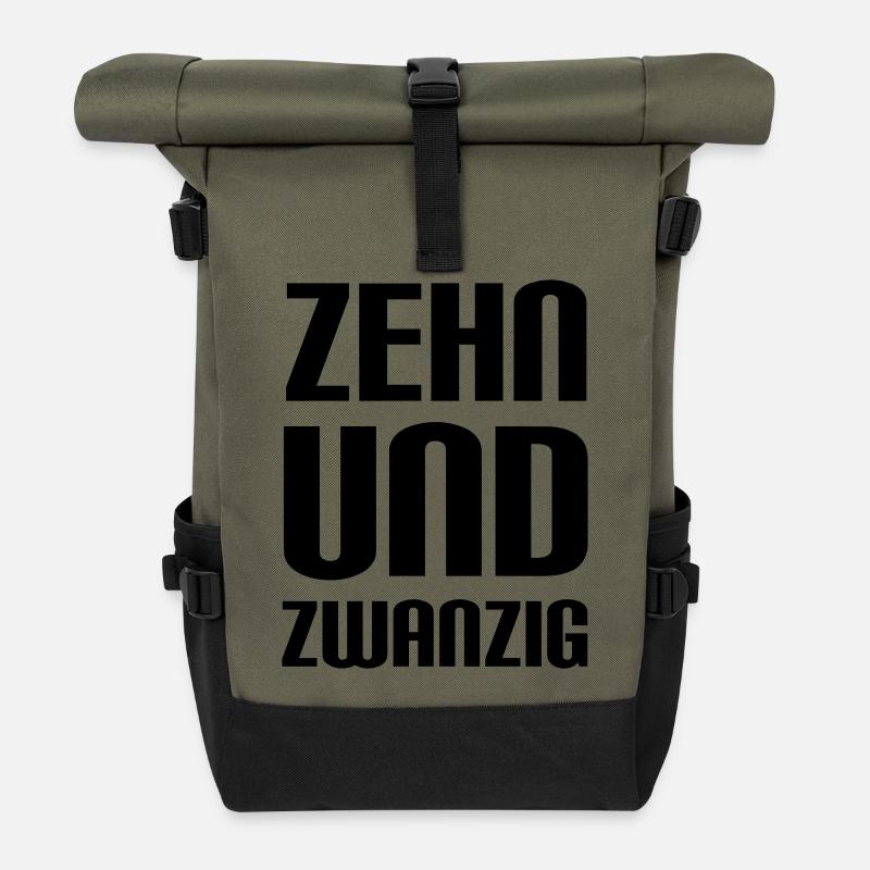 zehnundzwanzig = 30 Jahre Geburtstag - Rolltop Rucksack - Olive/Schwarz