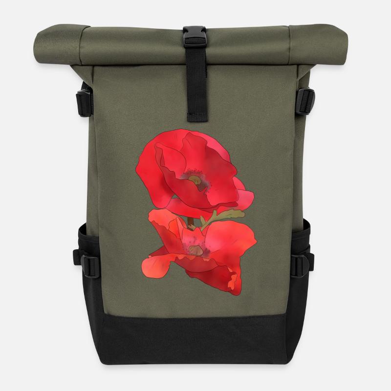 Mohn - Rolltop Rucksack - Olive/Schwarz