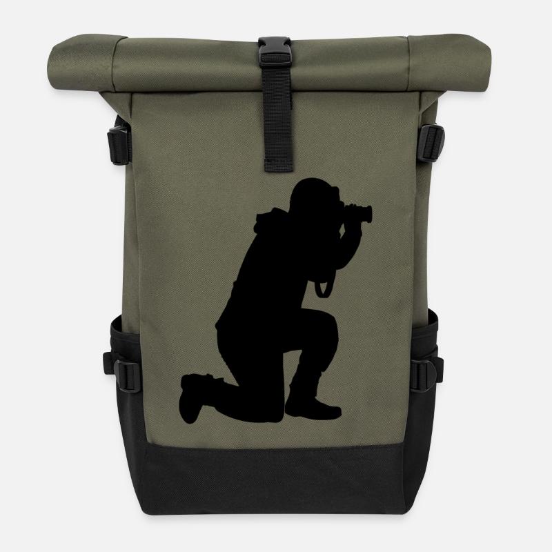 Photographe Photographe Caméra Caméra Caméra - Sac à dos roll top - olive/noir