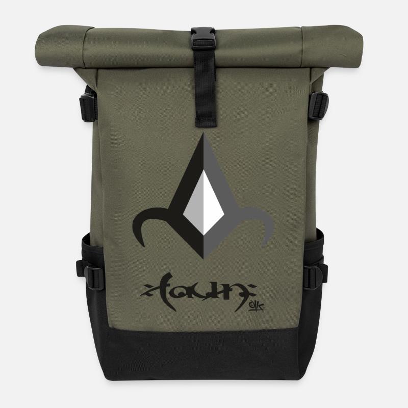 faun - Roll Top Backpack - olive/black