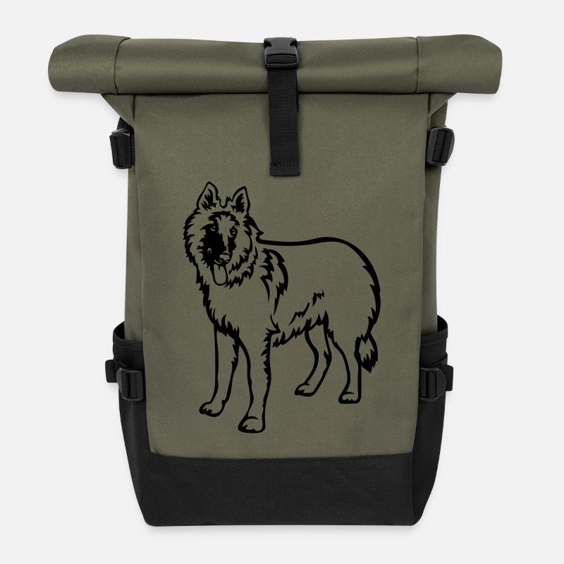 Tervueren - Sac à dos roll top - olive/noir