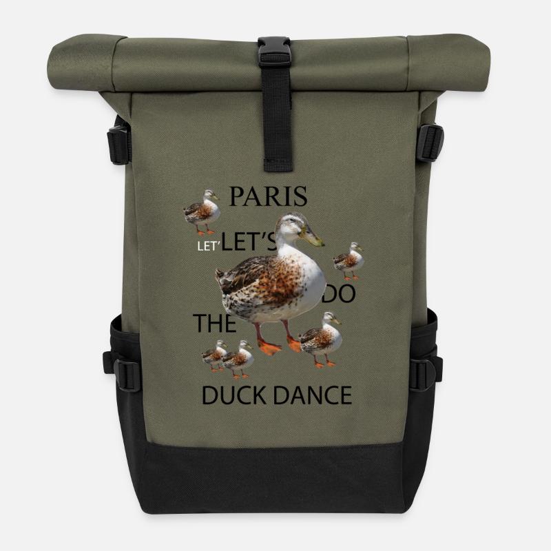 Danse du canard - Sac à dos roll top - olive/noir