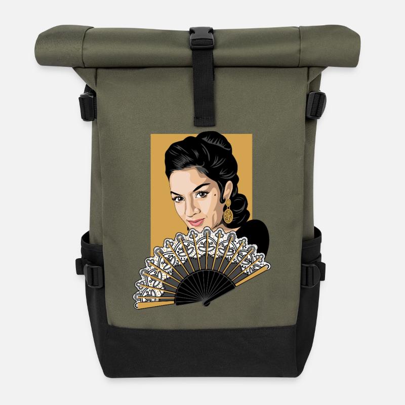 LOLA Fan - Rolltop Rucksack - Olive/Schwarz