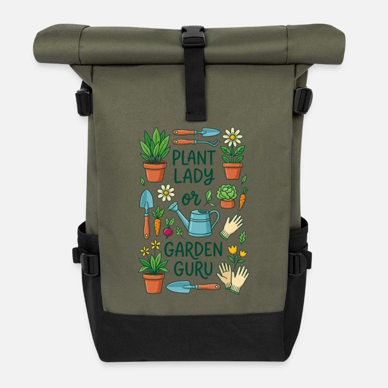 La passionnée de plantes ou experte en jardinage - Sac à dos roll top - olive/noir