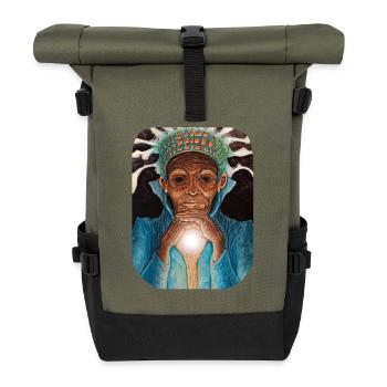 Ancient Luminous Wisdom - Roll Top Backpack - olive/black - Front