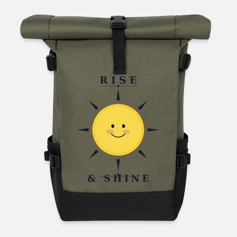 DEBOUT ET BRILLE - Sac à dos roll top - olive/noir