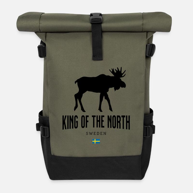 Schweden - Rolltop Rucksack - Olive/Schwarz