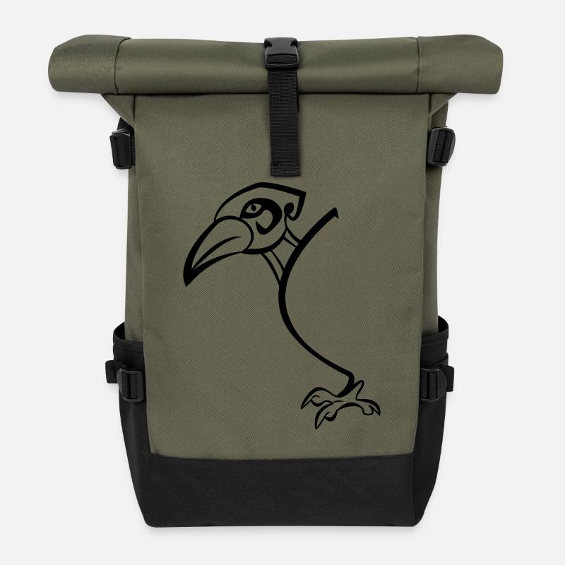 Halb Rabe - Rolltop Rucksack - Olive/Schwarz