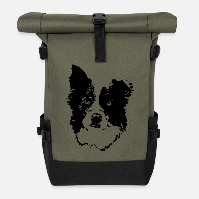 border_collie_benny_cb - Sac à dos roll top - olive/noir