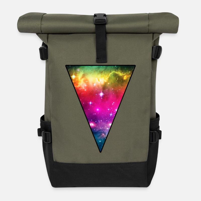 Rainbow Space - Roll Top Backpack - olive/black