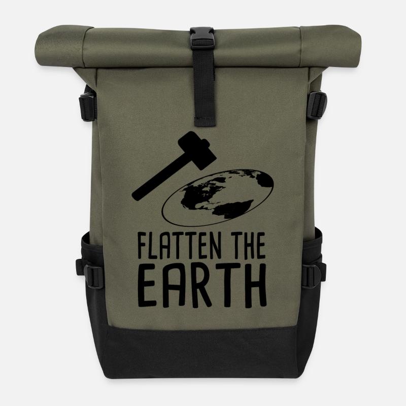 Flatten The Earth - Rolltop Rucksack - Olive/Schwarz