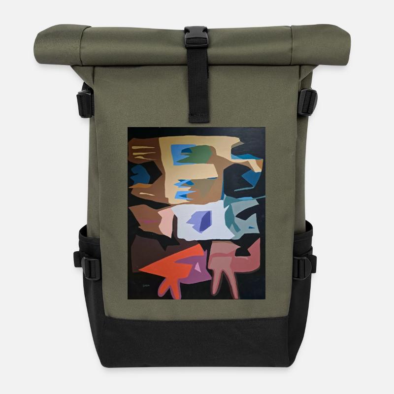 FOX - Roll Top Backpack - olive/black