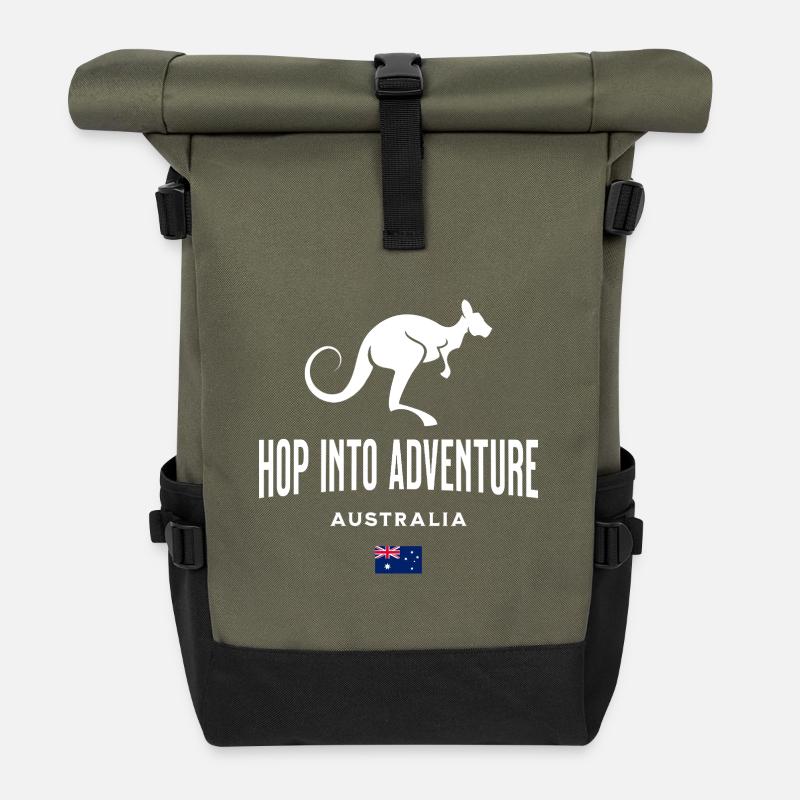 Australien - Rolltop Rucksack - Olive/Schwarz