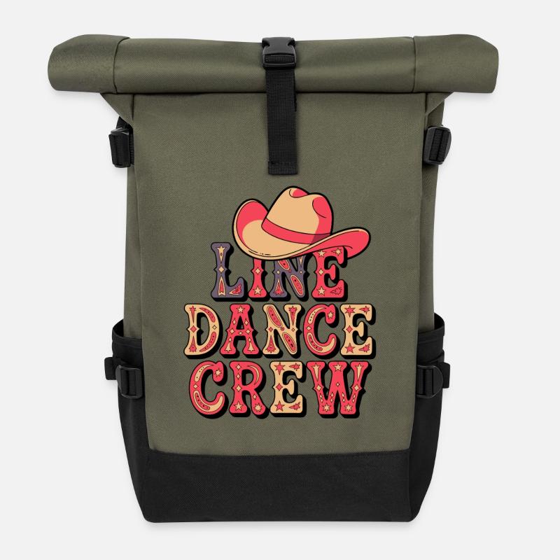 Line Dance Crew Linedance Stetson - Rolltop Rucksack - Olive/Schwarz
